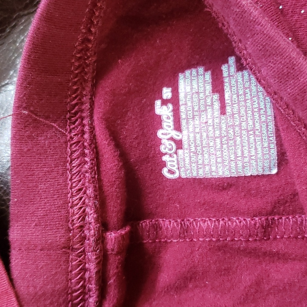 3T Cat & Jack matching set maroon red with sparkle - Picture 4 of 5